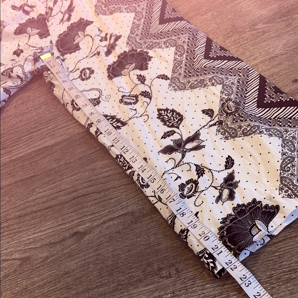 Anthropologie ett:twa Black White Floral Boho Cropped Pants Women’s S - Picture 6 of 9